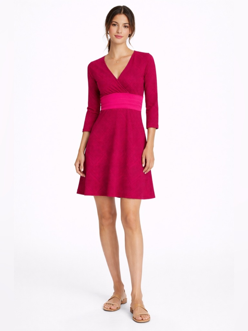 Patagonia Wrap Style Dress Pink Print Fit and Flare Smal